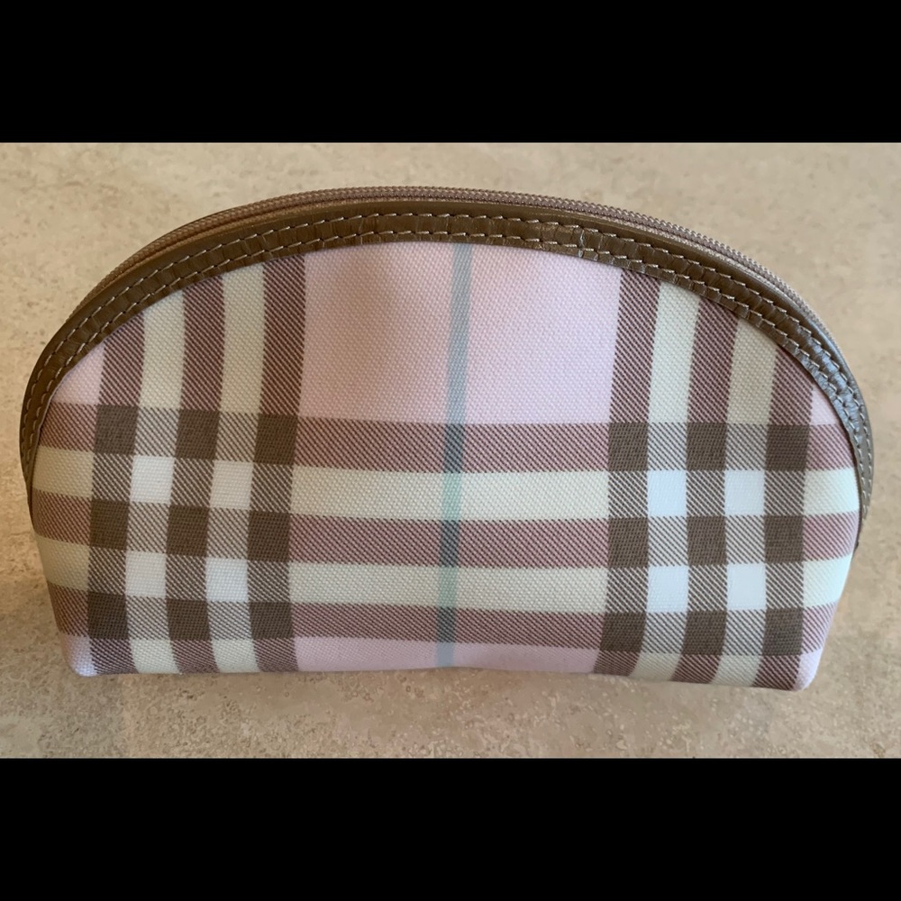 Burberry Pink Check Cosmetic Bag.